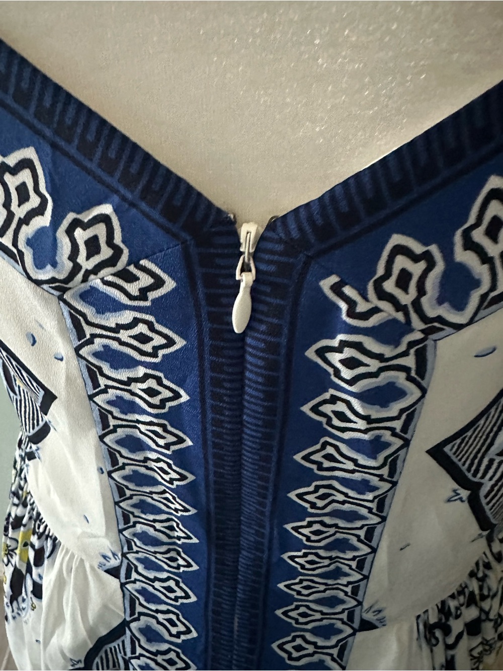 Banana Republic Navy, White & Yellow Printed Midi Dress - Picture 4 of 8